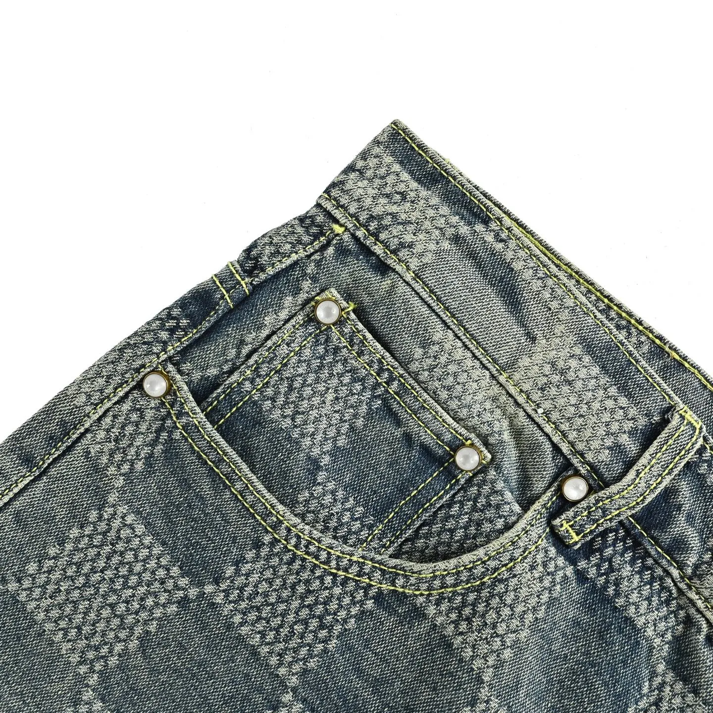Louis Vuitton/Louis Vuitton all-over checkerboard denim shorts